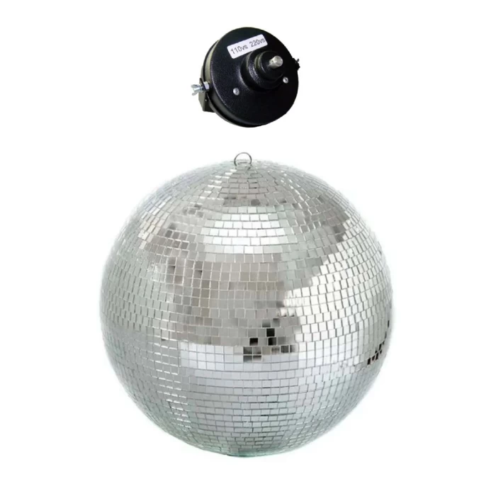 Kit Globo Espelhado Prata Para Festas 50CM + Motor Bivolt