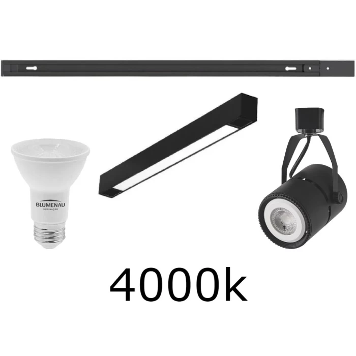 Kit Módulo Led 34cm + Trilho + Spot Par20 C Lâmpada Nordecor