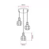 Kit Pendente Com Três Cúpulas De aço Adhara E27+Lampada