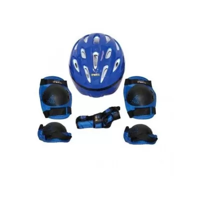 Kit Proteção Bel Sports Azul Com Capacete G Novo