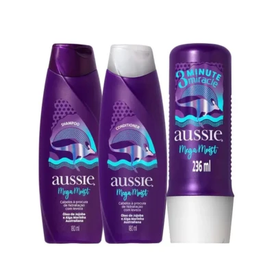 Kit Shampoo + Condicionador. 180/236ML Aussie Mega Moist