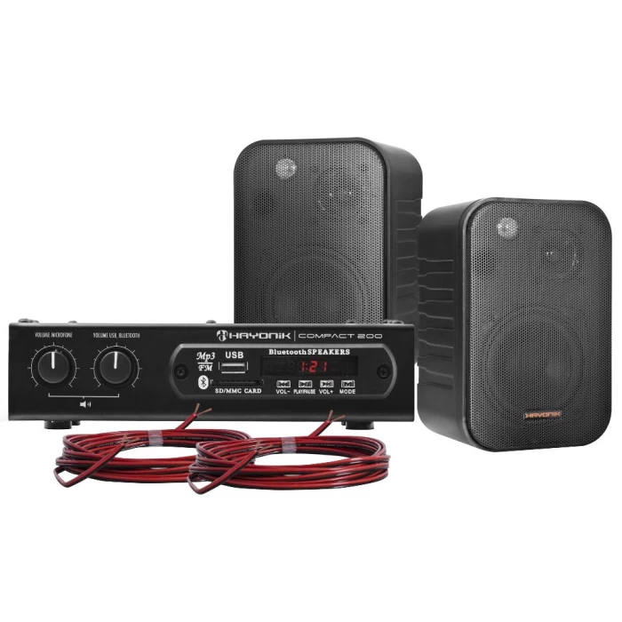 Kit Som Ambiente 200W Musical AMBIENCE 2000 Preto HAYONIK