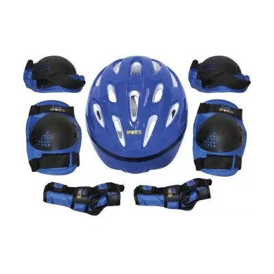 Kit Super Proteção Com Capacete M Azul Bel Sports Novo
