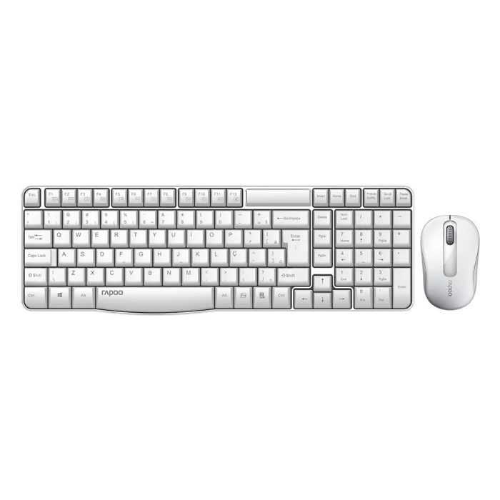 Kit Teclado E Mouse Sem Fio Branco Rapoo Novo