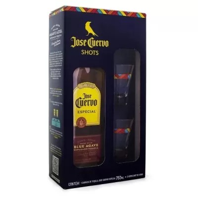 Kit Tequila Jose Cuervo Especial Reposado 750ML + 2 Copos