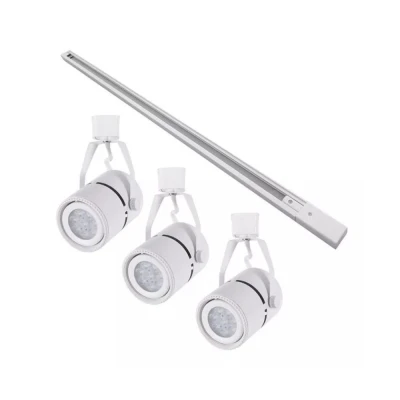 Kit Trilho Elétrico + 3 Spots Par20 Canopla Branco MbLed