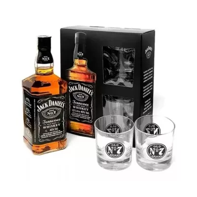 Kit Whisky Jack Daniels + 2 Copos Vidro