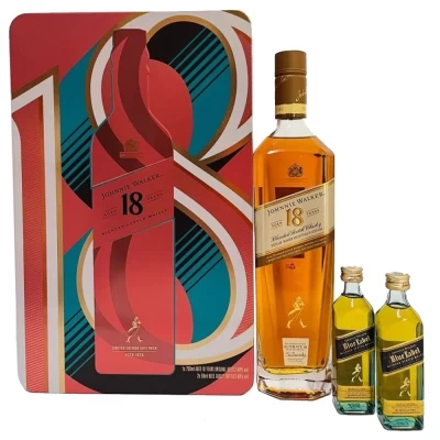 Kit Whisky Johnnie Walker 18 anos Com 2 Mini Blue Label