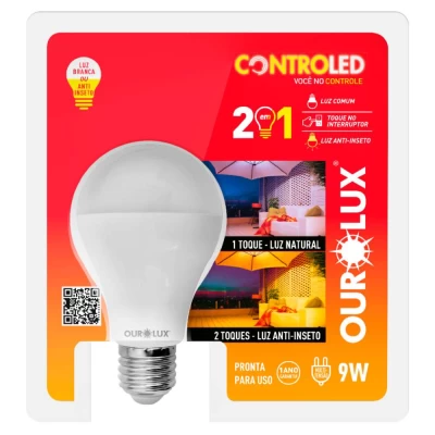 Lâmpada Controled 9W 6500K + Anti Inseto OuroLux