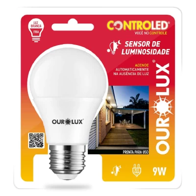 Lâmpada Controled 9W 6500K Sensor de Luminosidade Ourolux