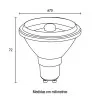 Lâmpada De Led AR70 4.8W 3000K Gu10 Bivolt Blumenau