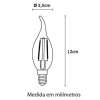 Lâmpada Filamento Chama C35 E14 2,5W 2000K 220VC/ Adaptador