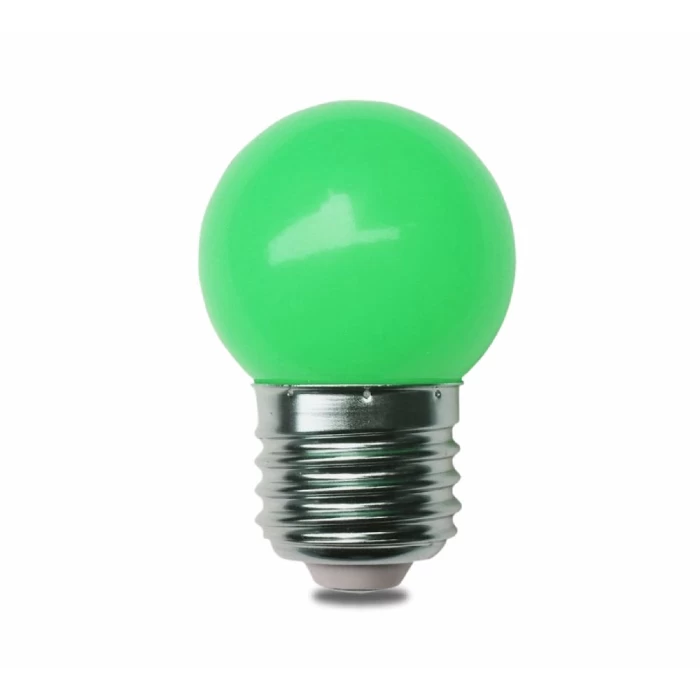 Lâmpada Led Bolinha G45 Decorativa E27 1W 220V Verde Nova