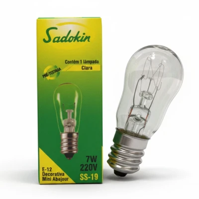 Lâmpada Mini 7W 220V P/ Abajur E Lustre Sadokin Novo