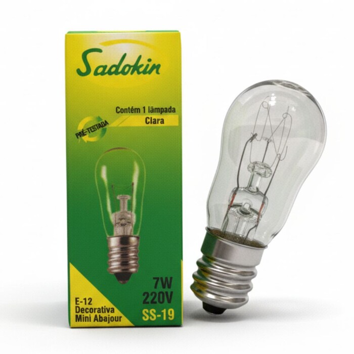 Lâmpada Mini 7W 220V P/ Abajur E Lustre Sadokin Novo