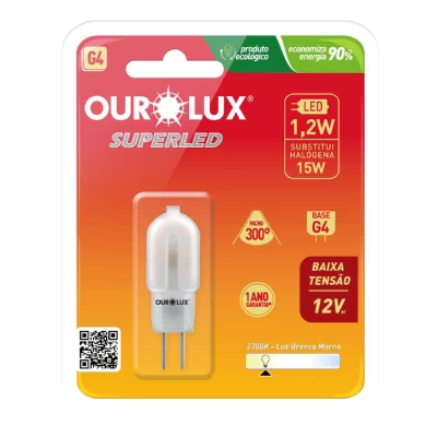 Lâmpada SuperLed G4 1,2W 2700K 12V 20146 Ourolux