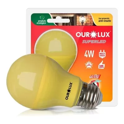 Lâmpada Superled Anti Inseto E27 4W 1600K Bivolt Ourolux