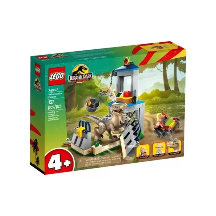 Lego Jurassic Park Fuga Do Velociraptor Novo