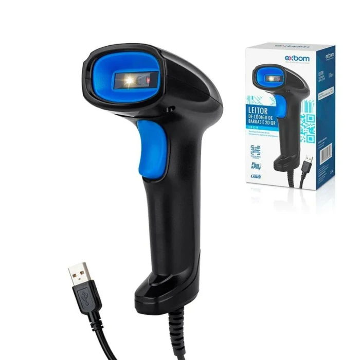 Leitor de Código De Barras Com Fio Usb EXBOM - LCB-Q210