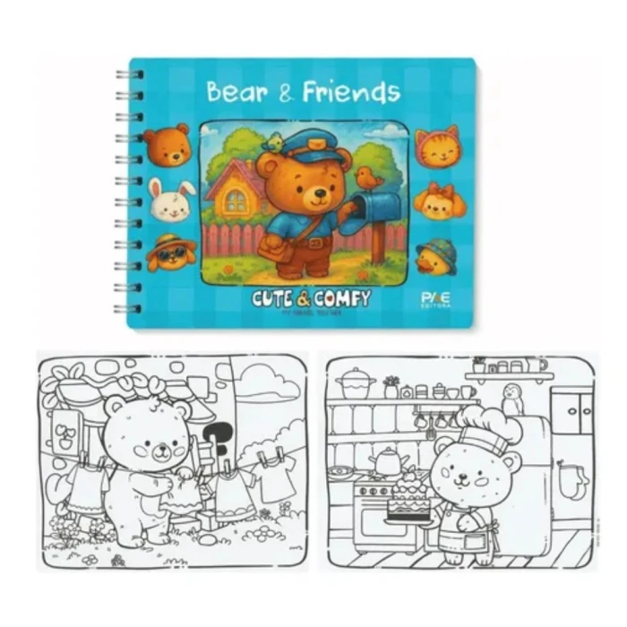 Livro De Colorir Cute E Comfy Bear Friend 584633