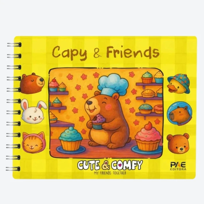 Livro De Colorir Cute E Comfy Capy Friends 584657