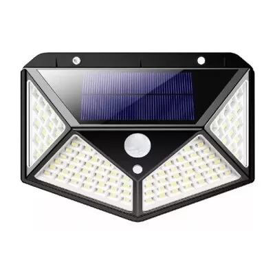 Luminária De Led Solar 100 Leds Com Sensor De Presença