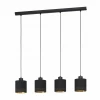 Luminaria Pendente 4x E27 112w Preto e Dourado Bivolt Eglo