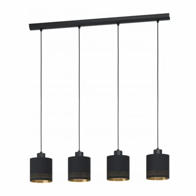 Luminaria Pendente 4x E27 112w Preto e Dourado Bivolt Eglo