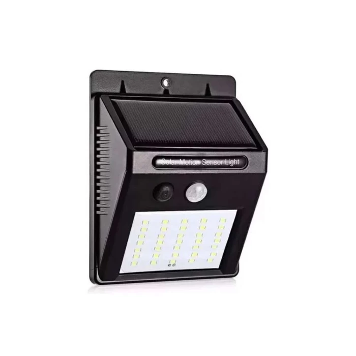 Luminária Solar Com Sensor De Movimento 48 Led Preta Sem fio