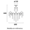 Lustre Clássico De Cristal C/8 Braços De 40w Bivolt Blumenau