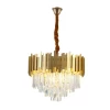 Lustre Cristal Midas 55 Dourado 8 x E14 Blumenau Moderno