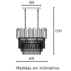 Lustre Cristal Midas 60 Retângular Dourado C/ Lâmpada 220V