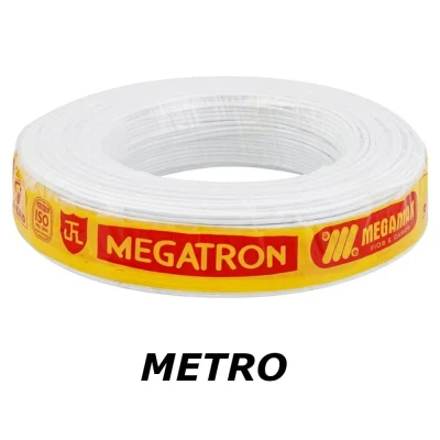 Metro De Fio Elétrico Paralelo 2 X 2,5MM Branco Megatron