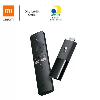 Mi TV Stick Xiaomi Android TV HDMIControle Com Comando de Voz Preto