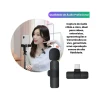 Microfone De Lapela Para Celular De Iphone Tc-F2-A Preto