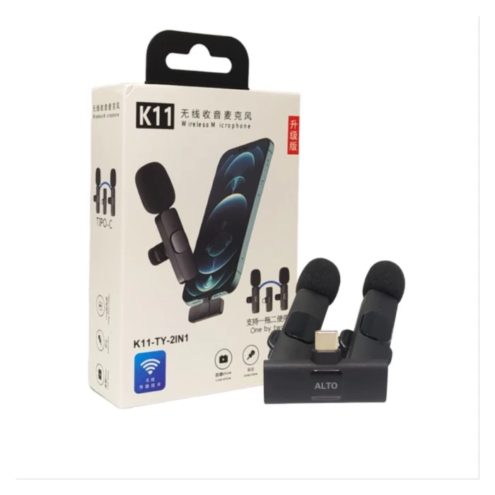 Microfone De Lapela Sem Fio Para Celular Tipo-C Novo