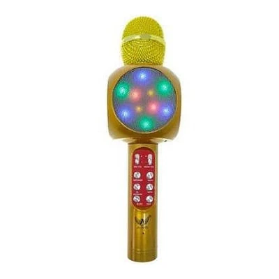 Microfone Sem Fio Bluetooth Karaoke Com Led Amarelo Ws-1816