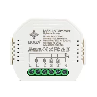 Mini Módulo Dimmer Zigbee 2 Canais Ekac-T2085Z Ekaza Novo