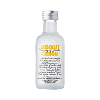 Mini Vodka Absolut Sabor Citron 50 Ml Unidade