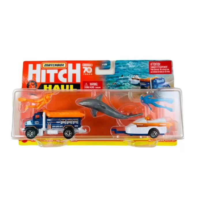 Miniatura De Metal MatchBox Hitch E Haul Tubarão/Jetski 1/64