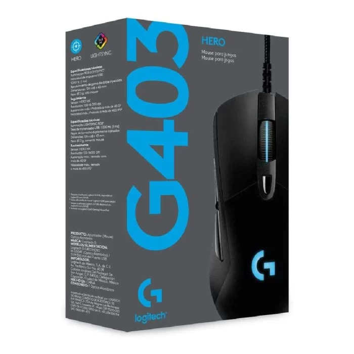 MOUSE GAMER LOGITECH G403 HERO COM RGB