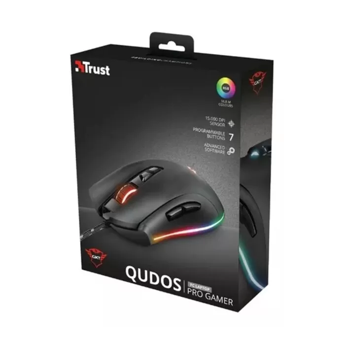 Mouse Gamer Kudos Rgb 15000Dpi Trust Gtx 900 Novo