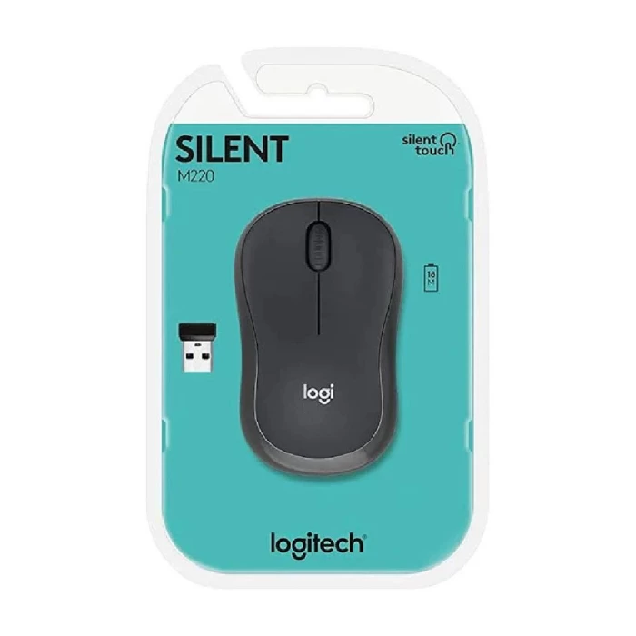 Mouse Sem Fio Logitech M220 Silent Grafite Preto 1000 Dpi