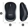 Mouse se Fio Logitech M185 ambidestro com pilha inclusa