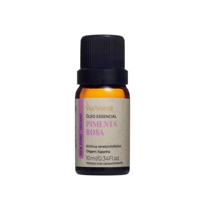 Óleo Essêncial Pimenta Rosa 10ml Via Aroma Para Aromatizador