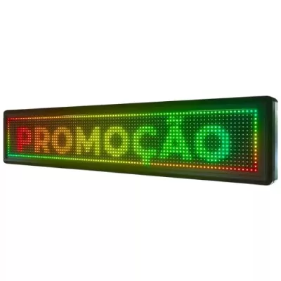 Painel De Led Letreiro Digital Rgb 100X20Cm Novo