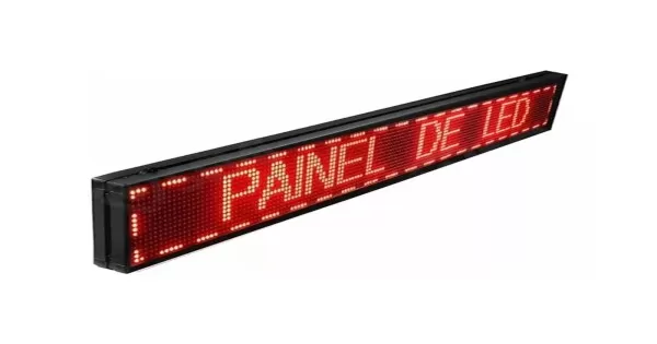 Painel letreiro luminoso de led vermelho 100x20 dig externo- na