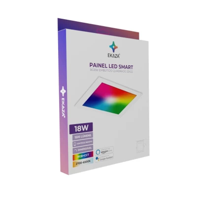 Painel Led Embutir Inteligente Quadrado Bivolt 18W Rgb