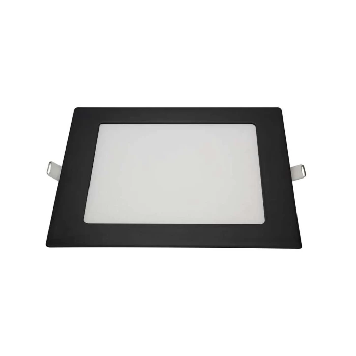 Painel Led Quadrado Embutir Preto 12w 3000k Branco-Quente