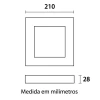 Painel Led Quadrado Sobrepor 18W Branco quente 3000K